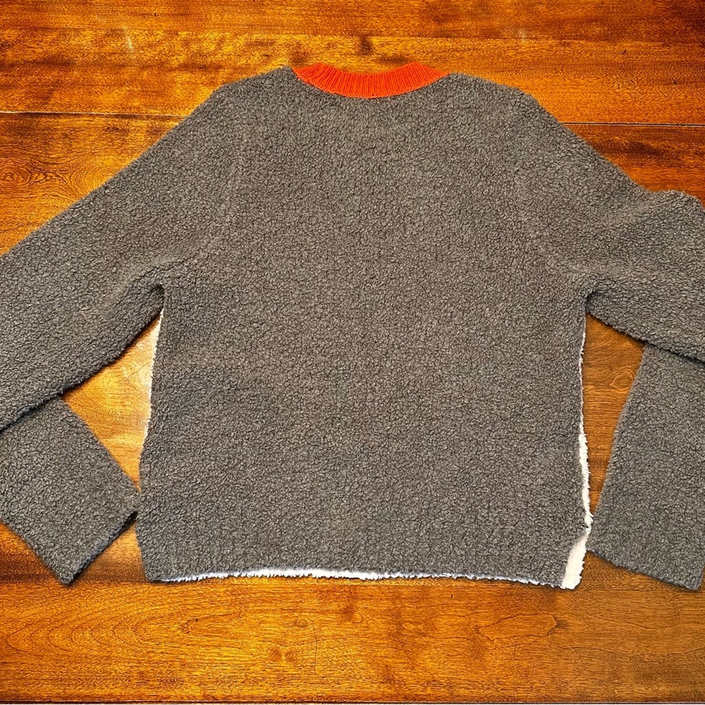 rag & bone Cream and Olive Crewneck Sweater with Orange Trim - Picture 6 of 8
